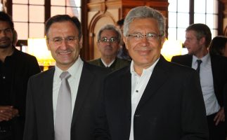 Mit dem Unesco Botschafter, türkischen Künstler Zülfü Livaneli im Goldenen Saal der Stadt Augsburg